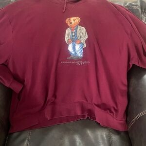 Burgundy polobear hoodie 3x